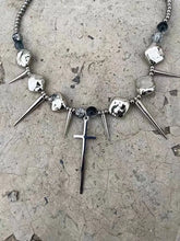 Load image into Gallery viewer, &#39;Spike&#39; Punk Goth Cross Rivet Necklace AlielNosirrah
