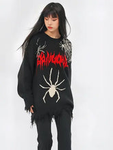 Load image into Gallery viewer, &#39;Spooky Night&#39; Spider Oversized Sweater AlielNosirrah

