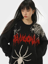Load image into Gallery viewer, &#39;Spooky Night&#39; Spider Oversized Sweater AlielNosirrah
