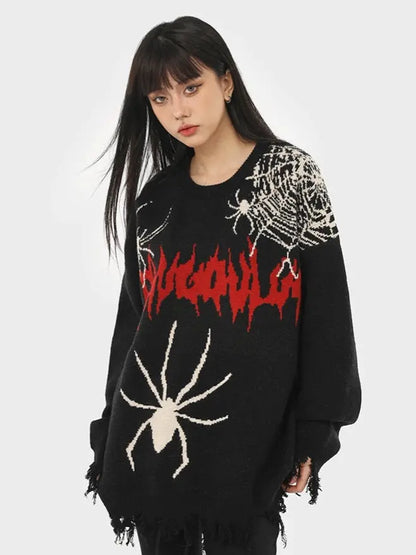 'Spooky Night' Spider Oversized Sweater AlielNosirrah
