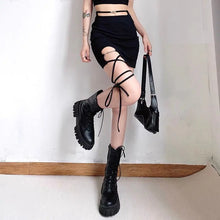 Load image into Gallery viewer, &#39;Statement&#39; Dark Mini Leg Strap Skirt AlielNosirrah
