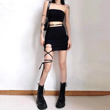 Load image into Gallery viewer, &#39;Statement&#39; Dark Mini Leg Strap Skirt AlielNosirrah
