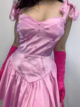 Load image into Gallery viewer, &#39;Strawberry Fountain&#39; Cottage Core Pink Bustier Dress AlielNosirrah
