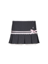 Load image into Gallery viewer, &#39;Suit &amp; Tie&#39; Coquette Stripped Ribbon Skirt AlielNosirrah
