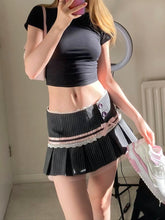 Load image into Gallery viewer, &#39;Suit &amp; Tie&#39; Coquette Stripped Ribbon Skirt AlielNosirrah

