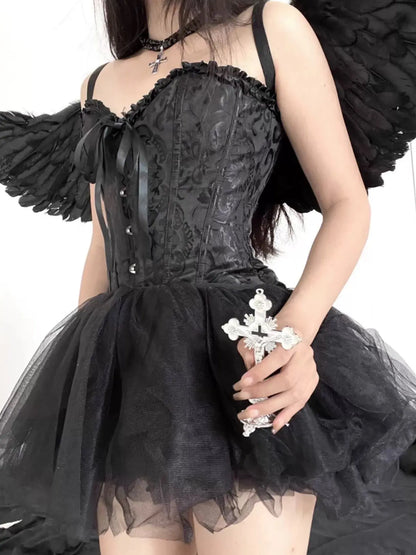 'Swan Lake' Corset Pom Pom Angel Dress Costume AlielNosirrah