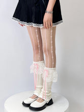 Load image into Gallery viewer, &#39;Swan Lake&#39; Ballet Core Ruffle Bow-tie Leg Warmers AlielNosirrah
