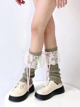 Load image into Gallery viewer, &#39;Swan Lake&#39; Ballet Core Ruffle Bow-tie Leg Warmers AlielNosirrah
