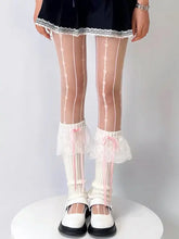 Load image into Gallery viewer, &#39;Swan Lake&#39; Ballet Core Ruffle Bow-tie Leg Warmers AlielNosirrah
