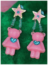 Load image into Gallery viewer, &#39;Swinging bear&#39; Kawaii Egirl Resin Bear Earrings AlielNosirrah
