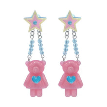 Load image into Gallery viewer, &#39;Swinging bear&#39; Kawaii Egirl Resin Bear Earrings AlielNosirrah
