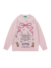 Load image into Gallery viewer, &#39;Teacup&#39; Coquette Ribbon Rabbit Sweater AlielNosirrah
