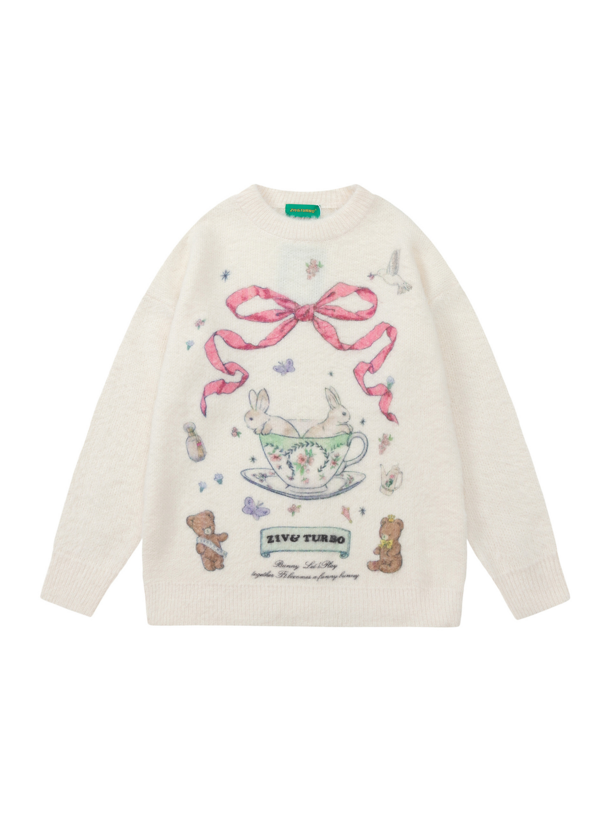 'Teacup' Coquette Ribbon Rabbit Sweater AlielNosirrah