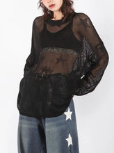 Load image into Gallery viewer, &#39;Throw it Away&#39; Punk Star Oversized Mesh Smock AlielNosirrah
