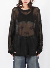 Load image into Gallery viewer, &#39;Throw it Away&#39; Punk Star Oversized Mesh Smock AlielNosirrah
