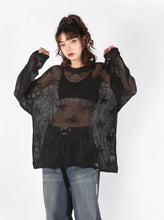 Load image into Gallery viewer, &#39;Throw it Away&#39; Punk Star Oversized Mesh Smock AlielNosirrah
