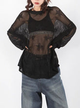 Load image into Gallery viewer, &#39;Throw it Away&#39; Punk Star Oversized Mesh Smock AlielNosirrah
