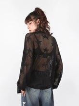Load image into Gallery viewer, &#39;Throw it Away&#39; Punk Star Oversized Mesh Smock AlielNosirrah
