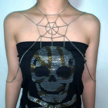 Load image into Gallery viewer, &#39;Trapped&#39; Punk Spider Web  Body Chain AlielNosirrah
