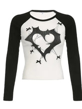 Load image into Gallery viewer, &#39;Trapped Love&#39; Grunge Long Sleeves Black &amp; White Top AlielNosirrah
