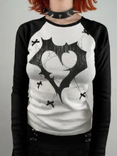 Load image into Gallery viewer, &#39;Trapped Love&#39; Grunge Long Sleeves Black &amp; White Top AlielNosirrah

