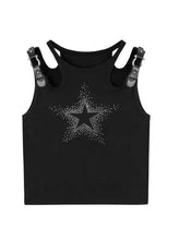 Load image into Gallery viewer, &#39;Twinkle&#39; Y2k Sequins Buckle Tank Top AlielNosirrah
