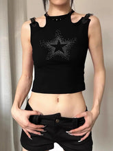 Load image into Gallery viewer, &#39;Twinkle&#39; Y2k Sequins Buckle Tank Top AlielNosirrah

