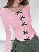 Load image into Gallery viewer, &#39;Untouched&#39; Hollow Design Bow Tie Long-Sleeved Slim Shirt AlielNosirrah
