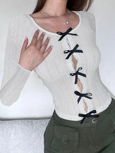 Load image into Gallery viewer, &#39;Untouched&#39; Hollow Design Bow Tie Long-Sleeved Slim Shirt AlielNosirrah
