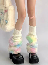 Load image into Gallery viewer, &#39;Utopia&#39; Pastel Pride Moth Fluffy Leg Warmers AlielNosirrah
