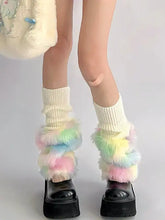 Load image into Gallery viewer, &#39;Utopia&#39; Pastel Pride Moth Fluffy Leg Warmers AlielNosirrah
