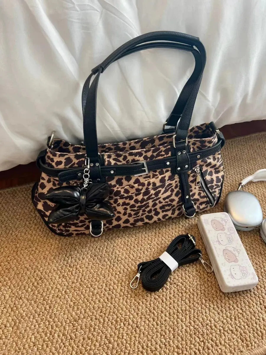 Alielnosirrah - 'Wild Girl' Y2k Cheetah Print Big Capacity Alielnosirrah - 'Wild Girl' Y2k Cheetah Print Big Capacity