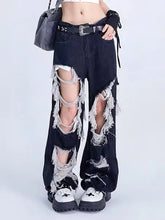 Load image into Gallery viewer, &#39;Wild One&#39; Grunge Punk Ripped Denim Pants AlielNosirrah
