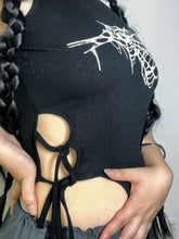 Load image into Gallery viewer, &#39;Wolf Spider&#39; Grunge Spider Web Tank Top AlielNosirrah
