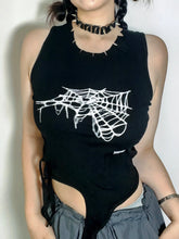 Load image into Gallery viewer, &#39;Wolf Spider&#39; Grunge Spider Web Tank Top AlielNosirrah
