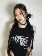 Load image into Gallery viewer, &#39;Wolf Spider&#39; Grunge Spider Web Tank Top AlielNosirrah
