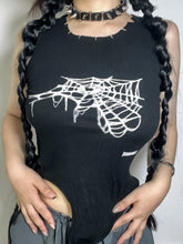 Load image into Gallery viewer, &#39;Wolf Spider&#39; Grunge Spider Web Tank Top AlielNosirrah
