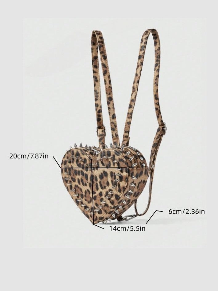 'Heart Rucksack' Heart Rivet Design Chain Backpack