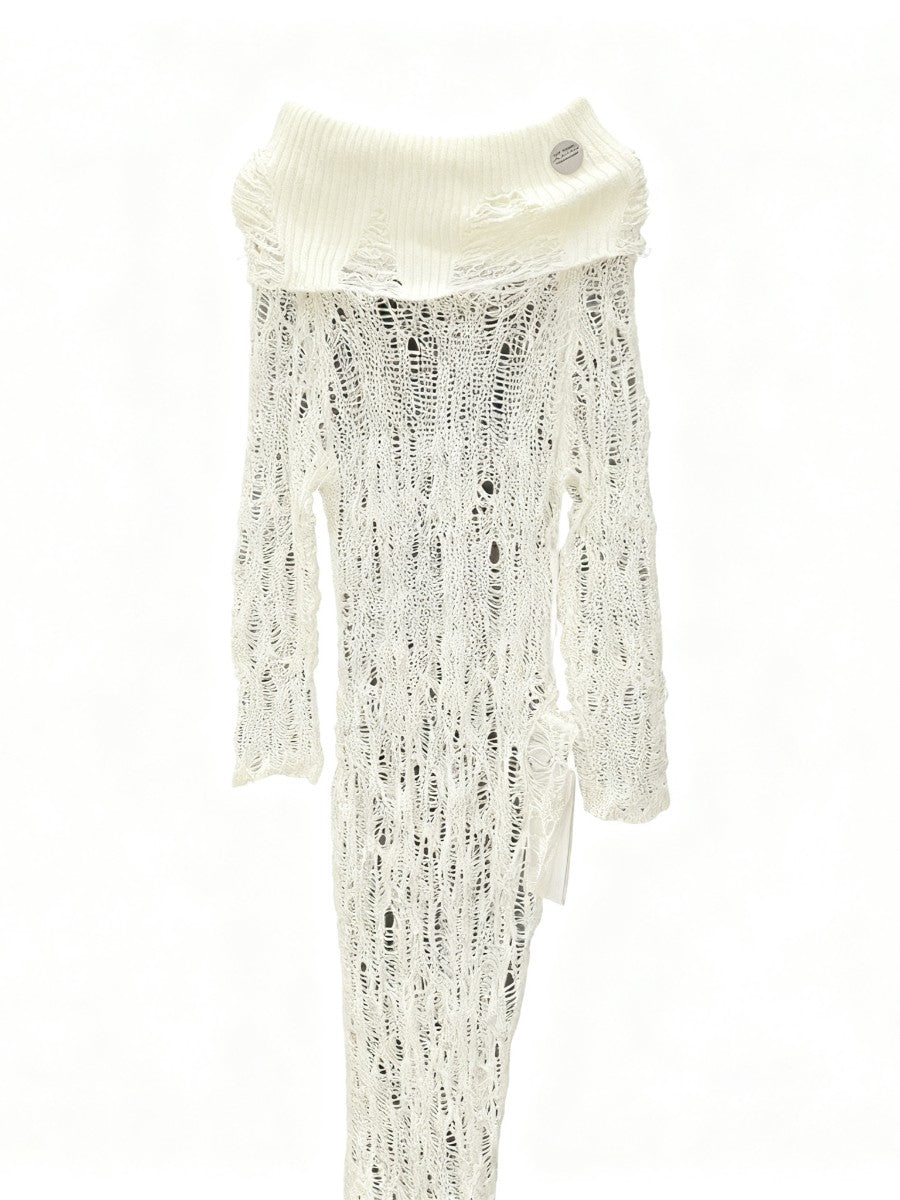 'Bare Charm' Off-Shoulder Irregular Design Knit Skirt AlielNosirrah