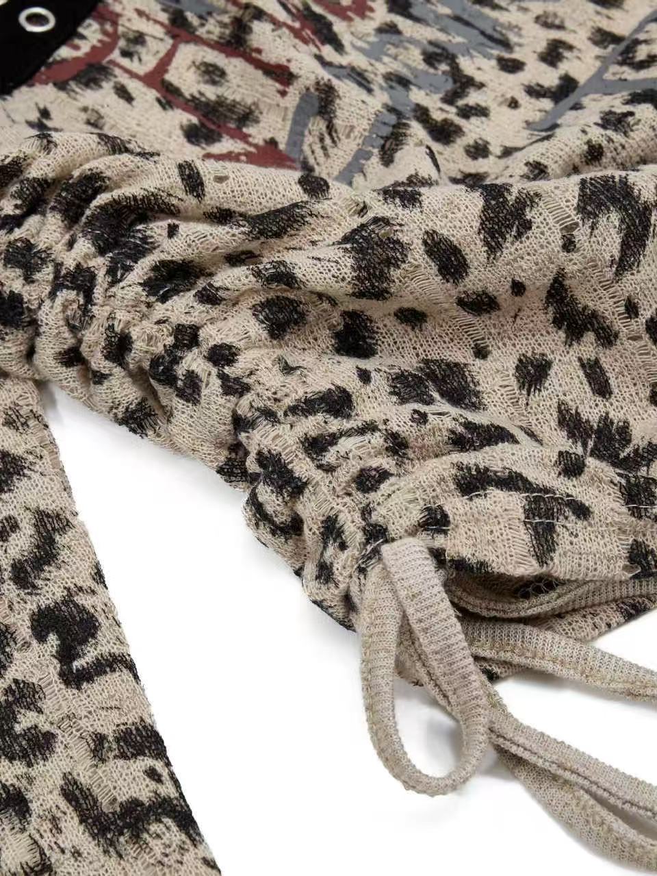 'Golden Claws' Leopard Drawstring Off-Shoulder Long Sleeve (Copy) AlielNosirrah