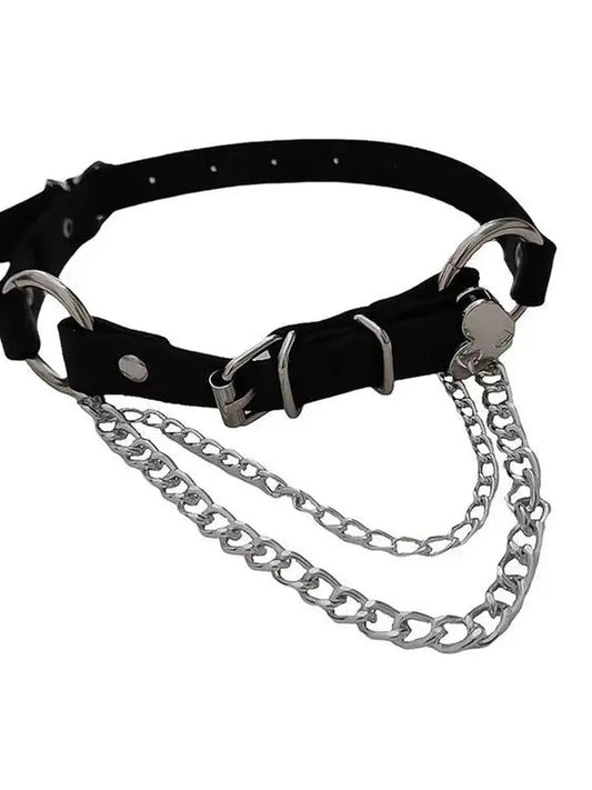 'Rosalia' Punk Metal Heart Shape Buckle Choker AlielNosirrah