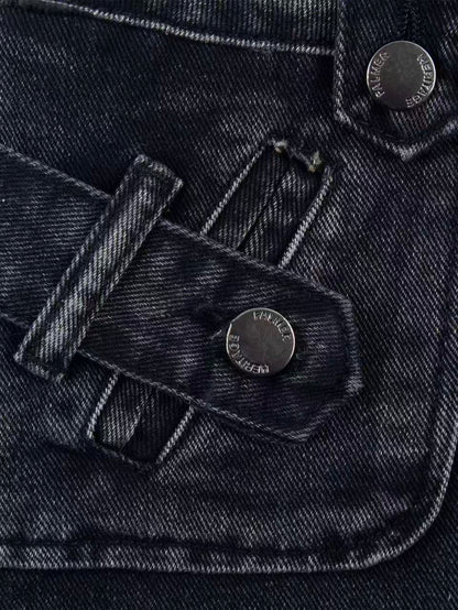 'Street Rogue' Vintage Heavy-Duty Lace-Up Denim Shorts AlielNosirrah