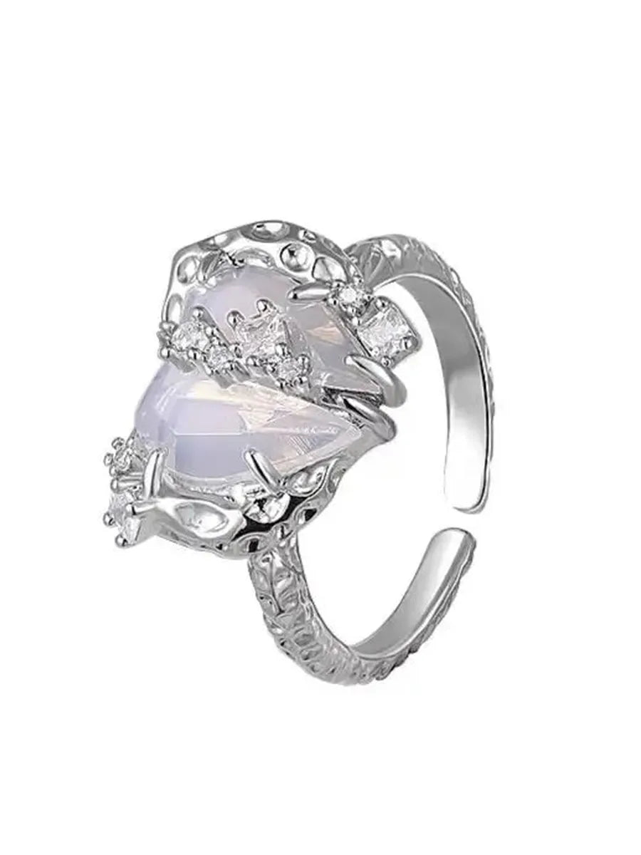 'Mermaid' Clear Heart Shape Rings AlielNosirrah