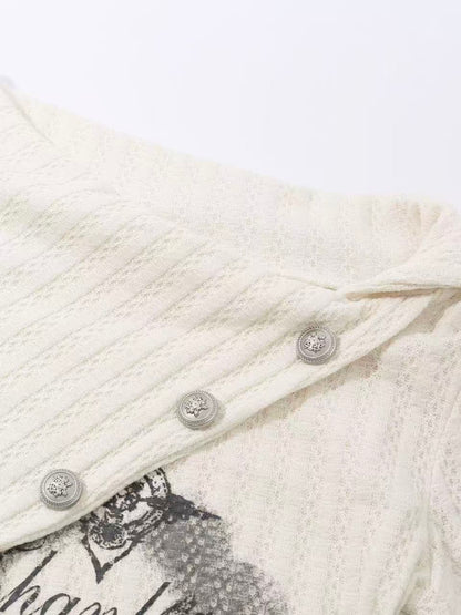 'Slashwave' Y2K Asymmetrical Knit Top with Detachable Sleeves AlielNosirrah