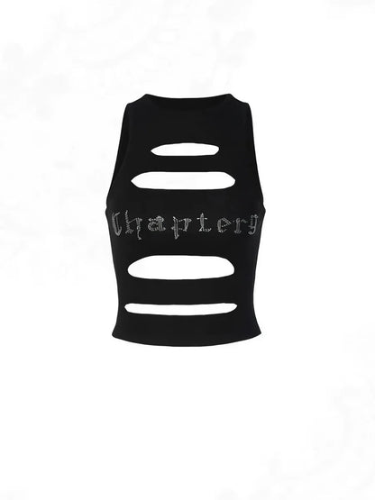 'Maddie' Sequins Alt Ripped Tank Top AlielNosirrah