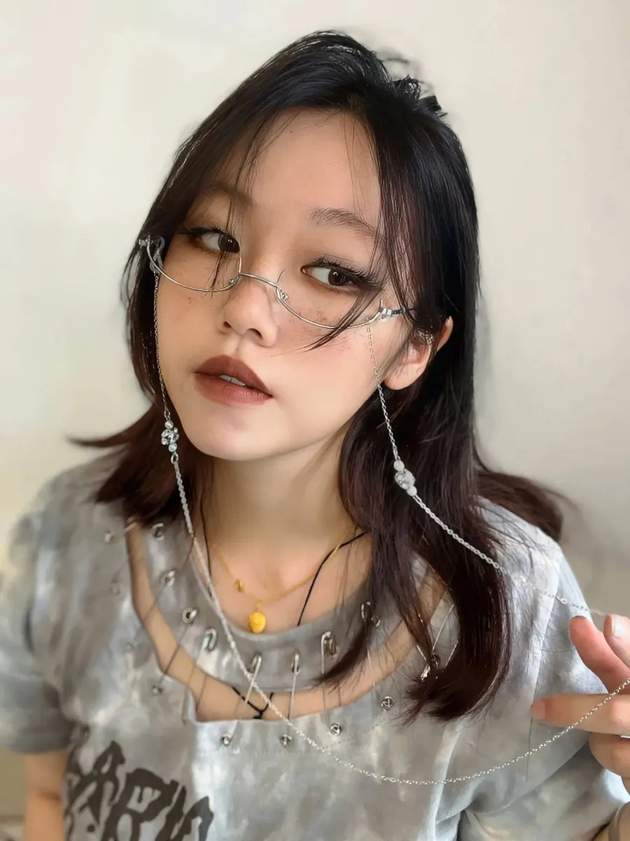 'Chandelier' Anime Girl Half Frame Glasses AlielNosirrah