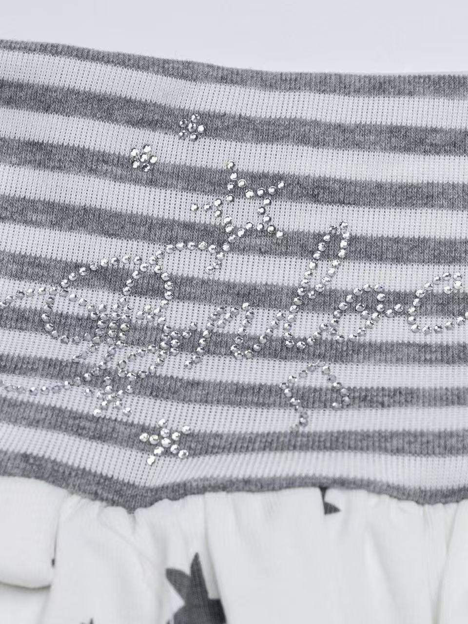 'Star Glow' Y2K Patchwork Striped Star Puffy Skirt AlielNosirrah