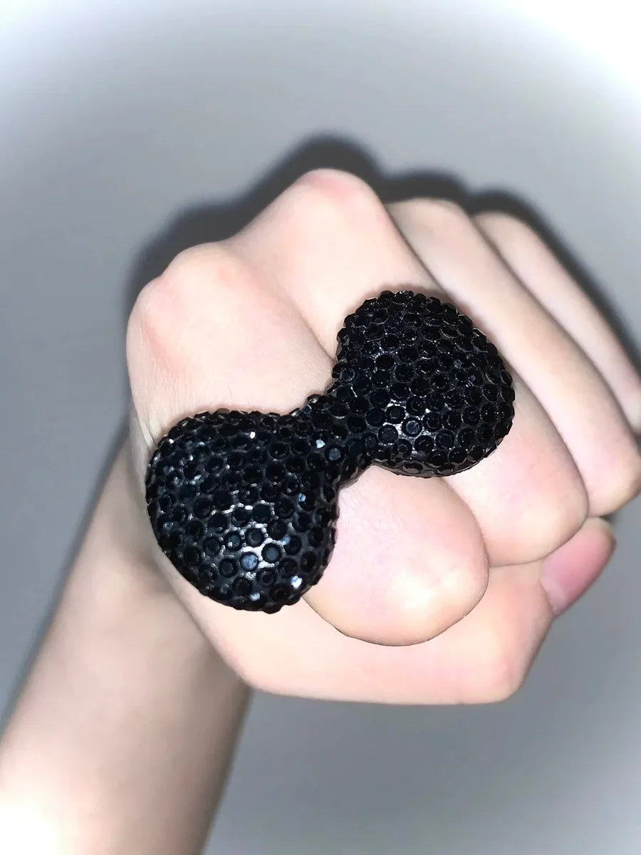 'Kitty Diamond' Y2k Rhinestone Shining Ribbon  Ring AlielNosirrah