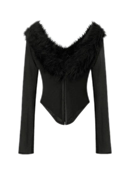 ’Wild Cats' Y2k Leopard Cat Long Sleeve Fluffy Shirts AlielNosirrah