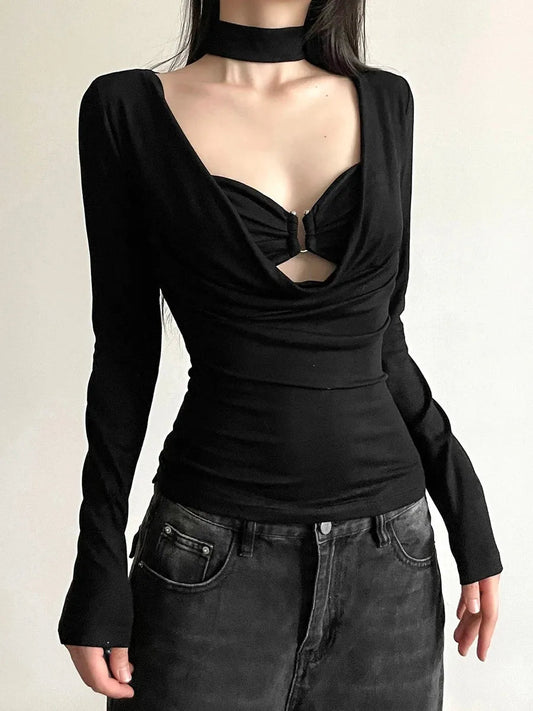 'Freeze' Black Dripping Sexy 2 pcs Top AlielNosirrah